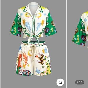 🩷NWT Bold, Fun Button Shirt and Short Set